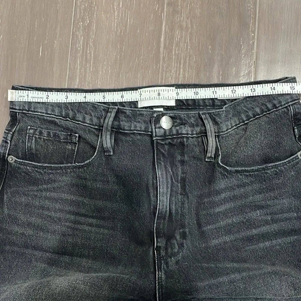 Frame distressed Le Sylvie Slender Straight high waist black jeans. Size 29 - Picture 9 of 10